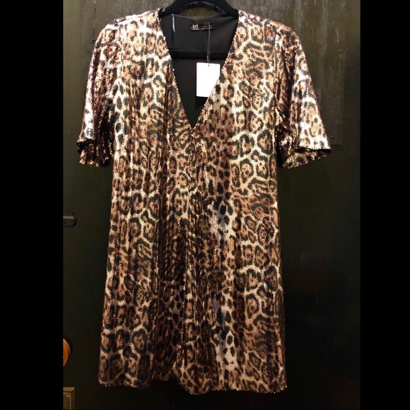 zara leopard sequin dress Zara Maxi Leopard Strap Dress Novelty Gal